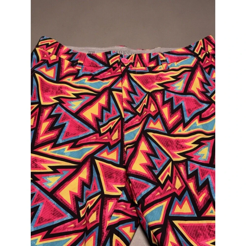 Hreski Golf Shorts Mens 34 Abstract Geometric All Over Print 11